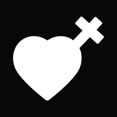 Heart with cross Halloween vector icon