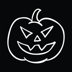 Jack-o�-lantern pumpkin outline Halloween vector