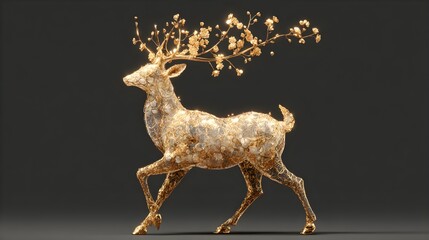 christmas deer on a dark background