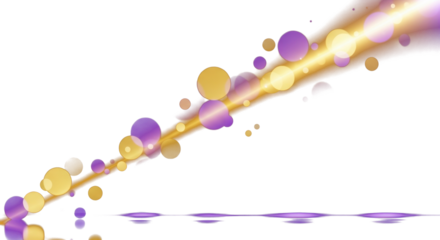 Golden and purple light flares with bokeh glow on a dark background, smooth reflections, luxury abstract aesthetic, cinematic optical lens reflections, artistic photography clean PNG