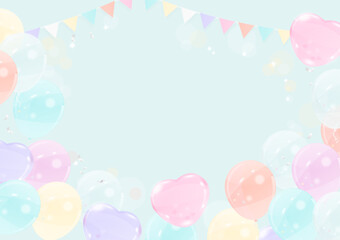 Pastel helium balloon on bright background