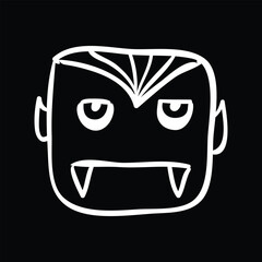 Halloween vampire face vector illustration