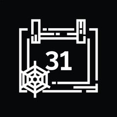 Halloween October 31 calendar vector illustration