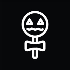 Pumpkin lollipop Halloween icon vector illustration