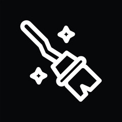 Witch broom Halloween icon vector illustration