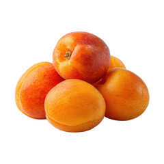 Pile of ripe orange apricots with red blush on black background fruit food, Isolated On Black Background, Png Transparent Background, Cut Out
