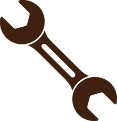 spanner silhouette vector on white, mechanic hand tool outline vector