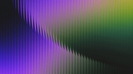 Multicolor gradient wave over vertical stripes with purple and green hues, fluid abstract backdrop