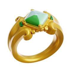 Stunning gold ring with vibrant green gem