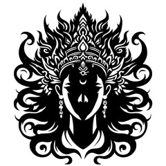 Silhouette of the evil queen's face