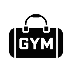 Obraz premium A simple gym bag icon perfect for representing fitness, sports, and athletic activities and equipment.