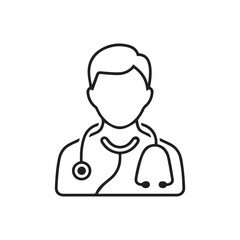 Doctor icon with stethoscope line symbol