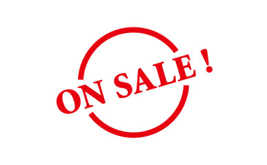 ON SALE ! - Red Rubber Stamp with text ON SALE !
