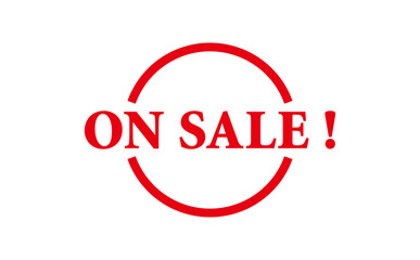 ON SALE ! - Red Rubber Stamp with text ON SALE !
