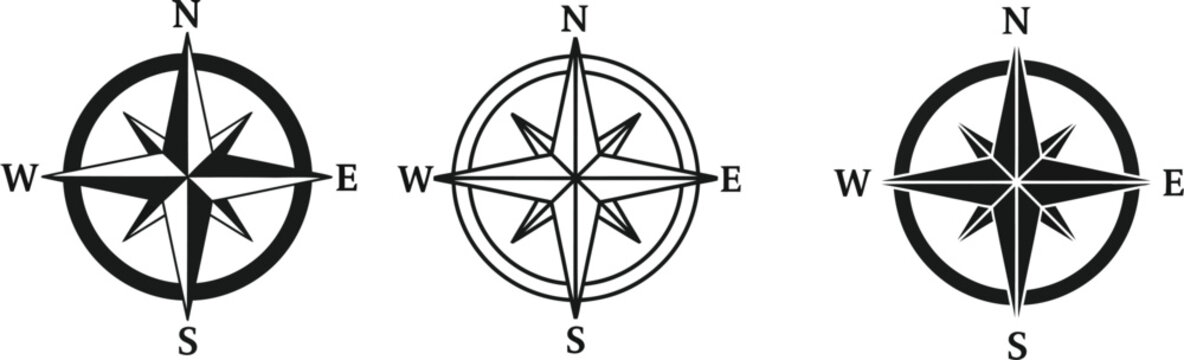 Compass rose vector illustration nautical direction navigation