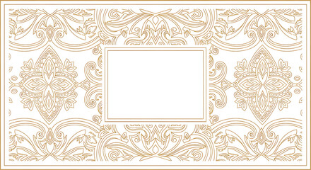 Floral Ornamental Frame with Rectangular Box Design
