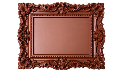 Horizontal Chocolate Brown Ornate Frame with Classic Baroque Decoration