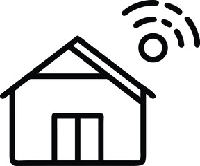 Smart Solar Powered Home Line Art Icon