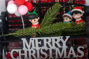 Christmas landscape with gifts and snow. Merry christmas and happy new year . Christmas celebration holiday background