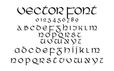 Elegant Fantasy Script Font Vector Set &ndash; Elvish or Fairy Tale Typography