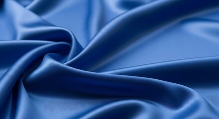 Obraz premium Elegant folds of smooth blue silk, flowing drape of luxurious fabric