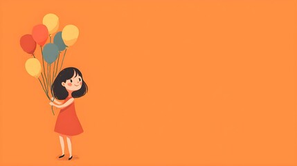 Girl holding colorful balloons