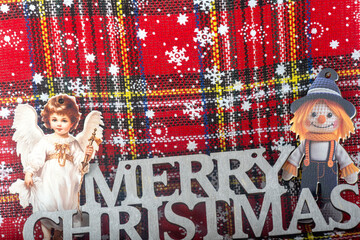 Christmas landscape with gifts and snow. Merry christmas and happy new year . Christmas celebration holiday background