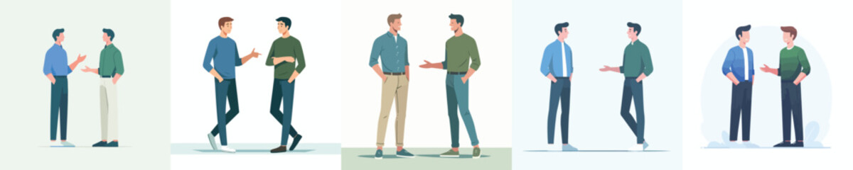 vector of two man talking and tolerating each other