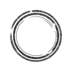 Grunge ink circle logo black shapes ilustration 