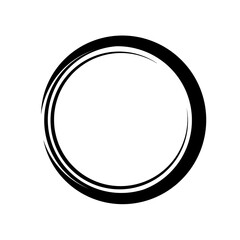 Grunge ink circle logo black shapes ilustration 