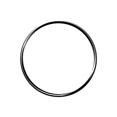 Grunge ink circle logo black shapes ilustration 