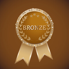 anniversary golden label with ribbon