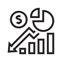 nominal GDP black line icon for digital and print projects.