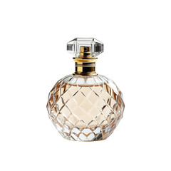 Elegant perfume bottle with gold accent isolated on black background isolated on white background isolated on transparent background