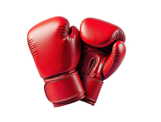 Pair of red boxing gloves isolated on black background isolated on white background isolated on transparent background