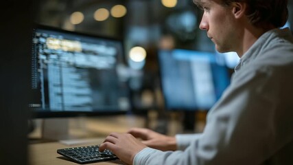 male researcher mentoring student group analyzing DNA sequence data on monitors soft beeps bioinformatics learning cinematic color correction, gentle backlight, clean negative space, high quality - Powered by Adobe