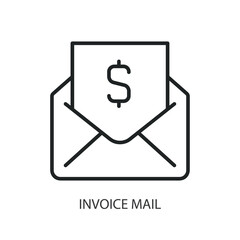 Invoice mail thin line icons. Original vector illustration.