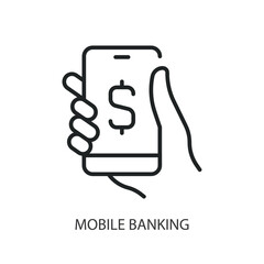 Mobile banking thin line icons. Original vector illustration.