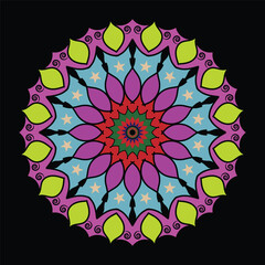 Stock vector illustration of an ornate floral mandala round ornament pattern for artistic design