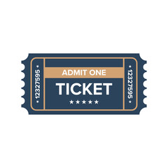 Classic movie, theater, festival, and concert, theater ticket template with barcode. Isolated vector ticket on a white background