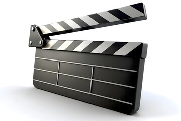 Fototapeta premium Movie clapperboard isolated on white background used in film production