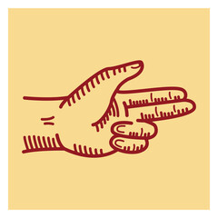 Vintage-style Illustration of a Hand Making Shooting Gun Gesture Vector Design