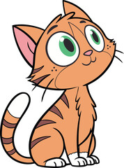 Adorable cute cat vector illustration in cartoon and kawaii style. Perfect for kids’ designs, stickers, t-shirts, logos, and pet-themed projects. This playful kitten clipart brings a fun and friendly 