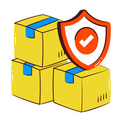 Editable design icon of parcel security