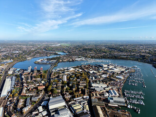 Aerial view of the city of Southampton, Hampshire, England