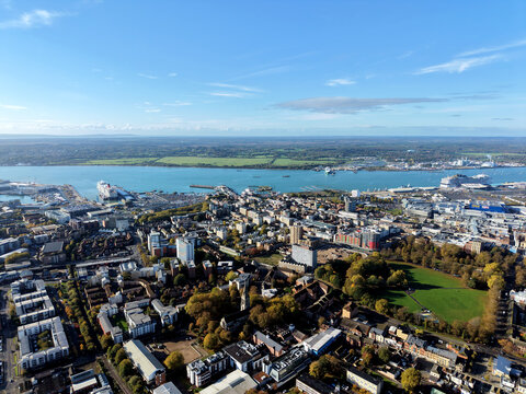 Aerial view of the city of Southampton, Hampshire, England