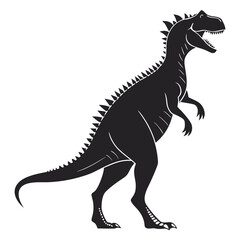 tyrannosaurus rex dinosaur vector illustration on transparent background. Tyrannosaurus Rex black silhouette vector illustration. T-Rex dinosaur icon isolated on a white background.