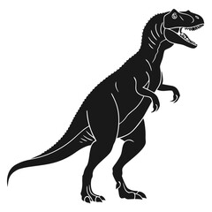 tyrannosaurus rex dinosaur vector illustration on transparent background. Tyrannosaurus Rex black silhouette vector illustration. T-Rex dinosaur icon isolated on a white background. 