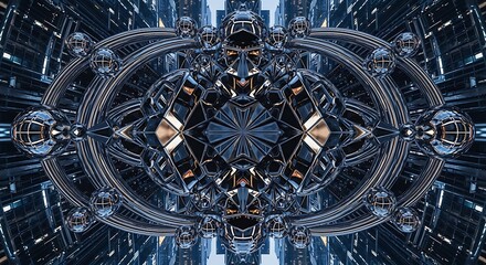 Intricate Geometric Structure - A Futuristic Architectural Marvel.