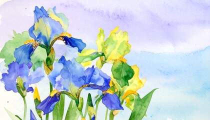 Watercolor Painting Blue And Yellow